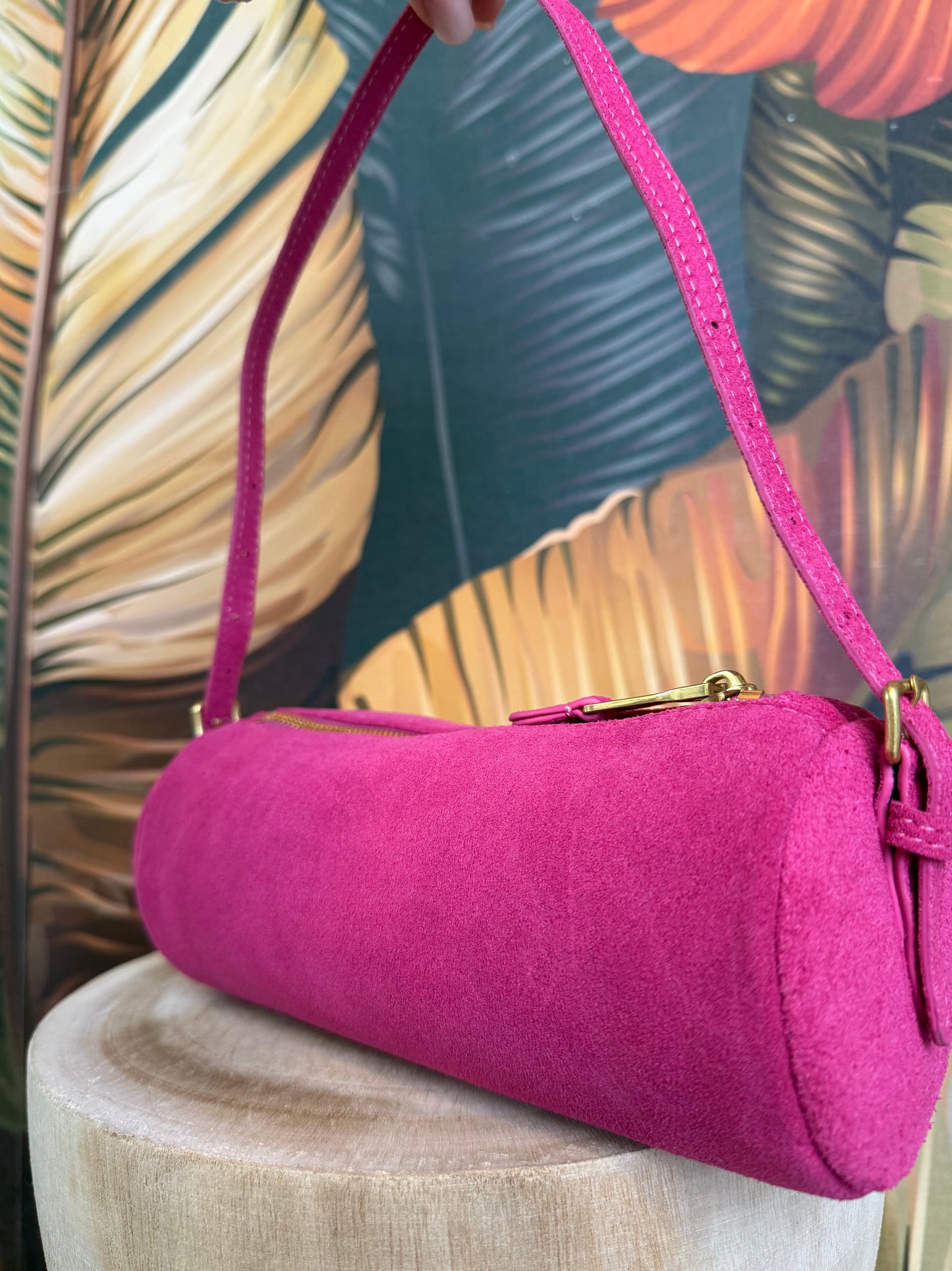 Borsa camoscio fucsia